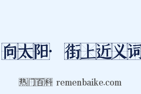 向太阳·街上近义词是什么意思的图片